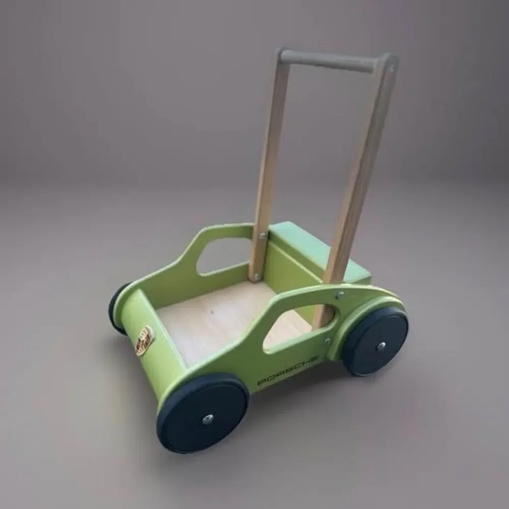 Green Wooden Baby Walker Push Toy By Porsche